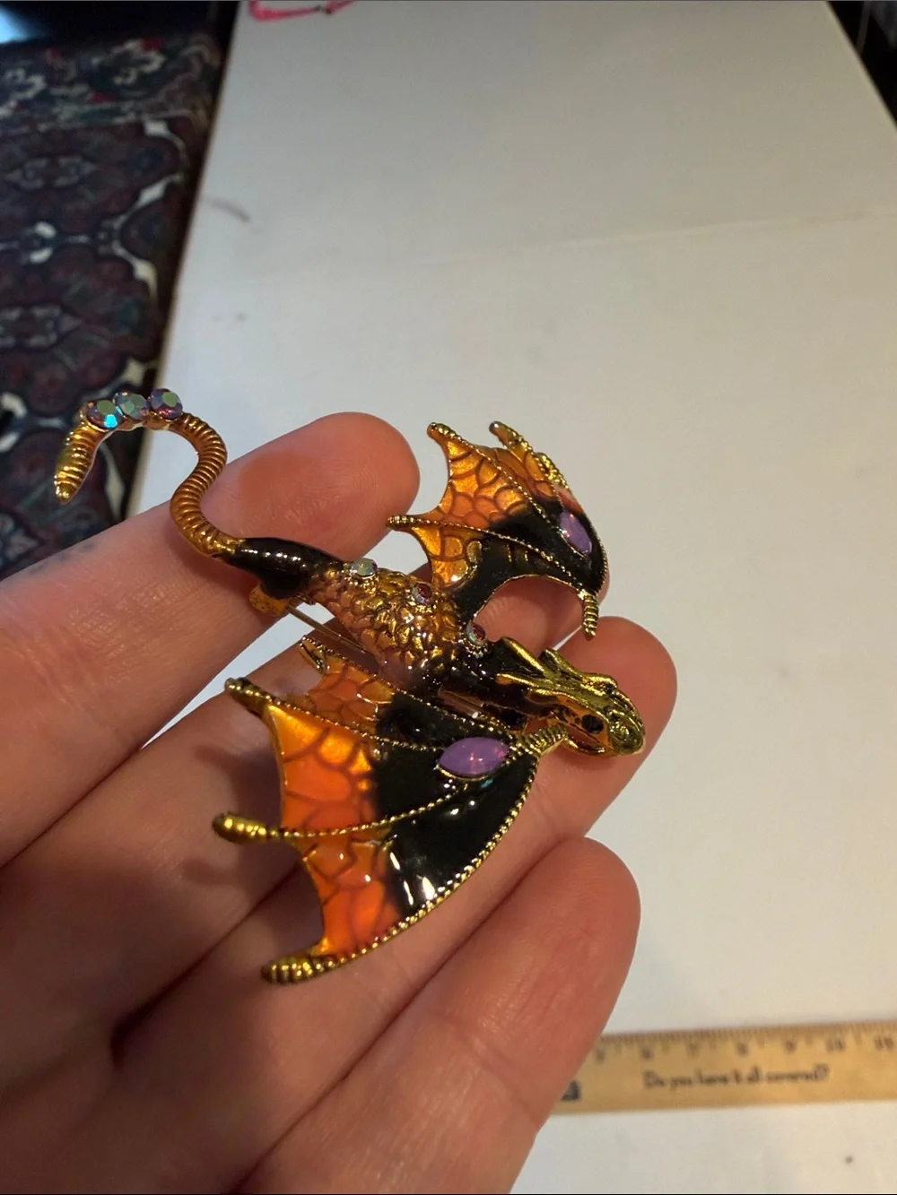 #535. Dragon brooch. Pin - Picture 6 of 7